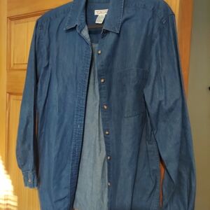 Womens Denim Button-Up Shirt-Talbots Size Medium